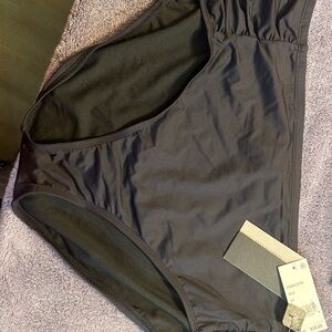 Kenneth Cole Black Tummy-Control Bikini Bottom